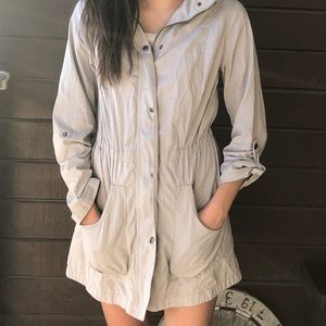 Light gray water resistant jacket